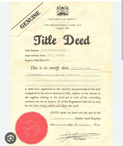 We offer genuine and original title deed for your land 
